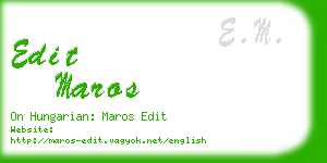 edit maros business card